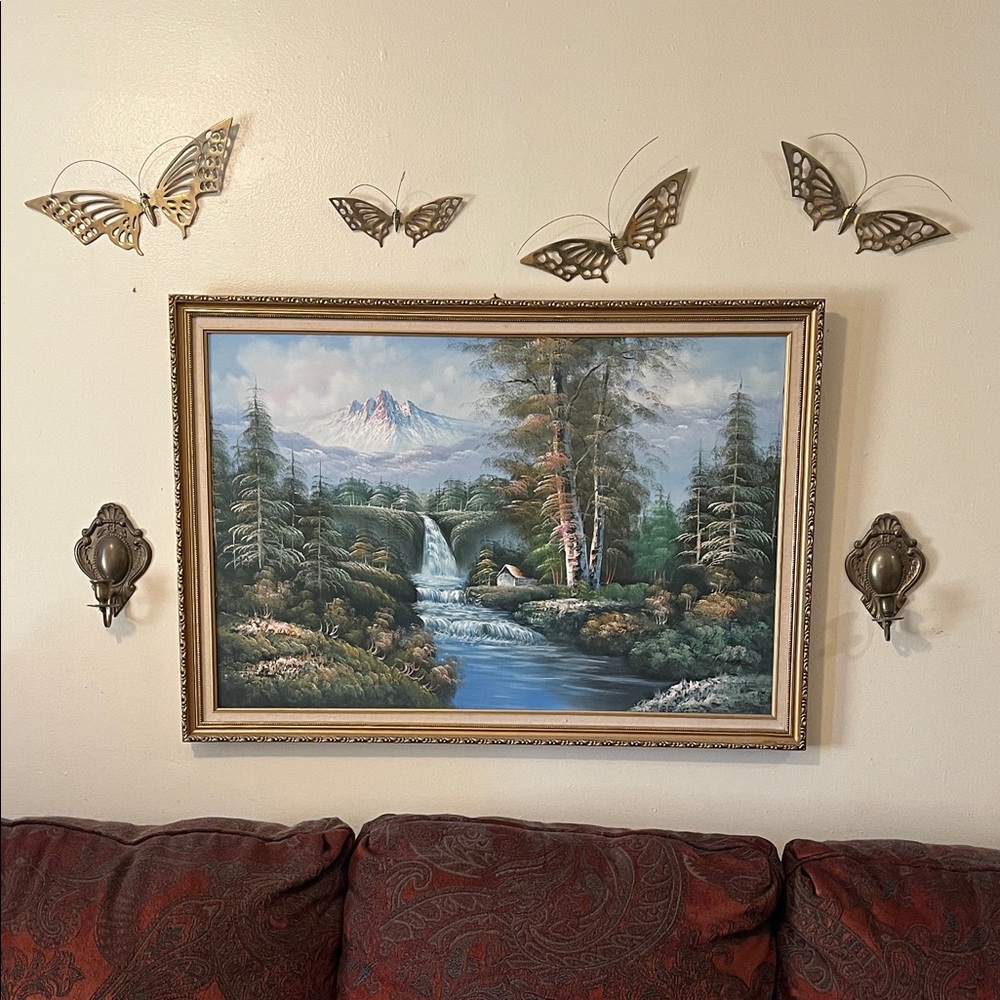 4 BRASS THICK BUTTERFLIES - Solid -Various Sizes - Excellent Condition - Vintage